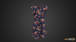 Navy Flwoer Pattern Dress