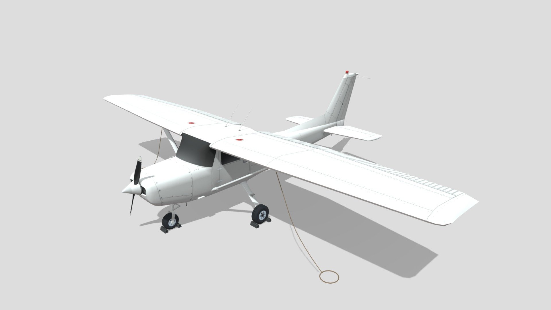 Cessna C152 low poly blank 3d model