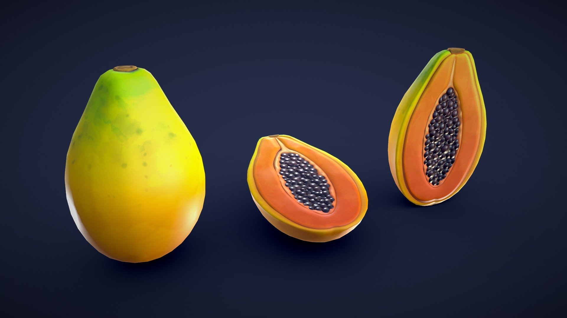 Stylized Papaya 3d model