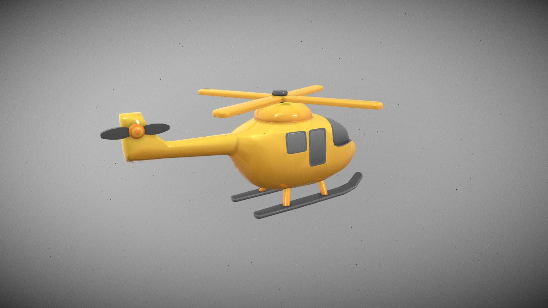 Hyper Casual Helicopter Animated 3d model