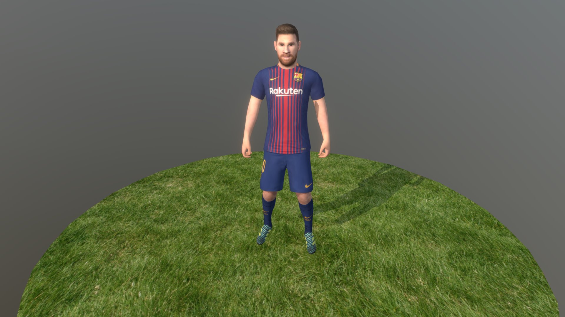 Low poly football player 3d model