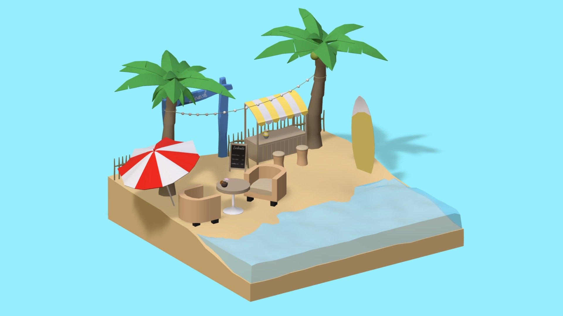 Beach 3d model