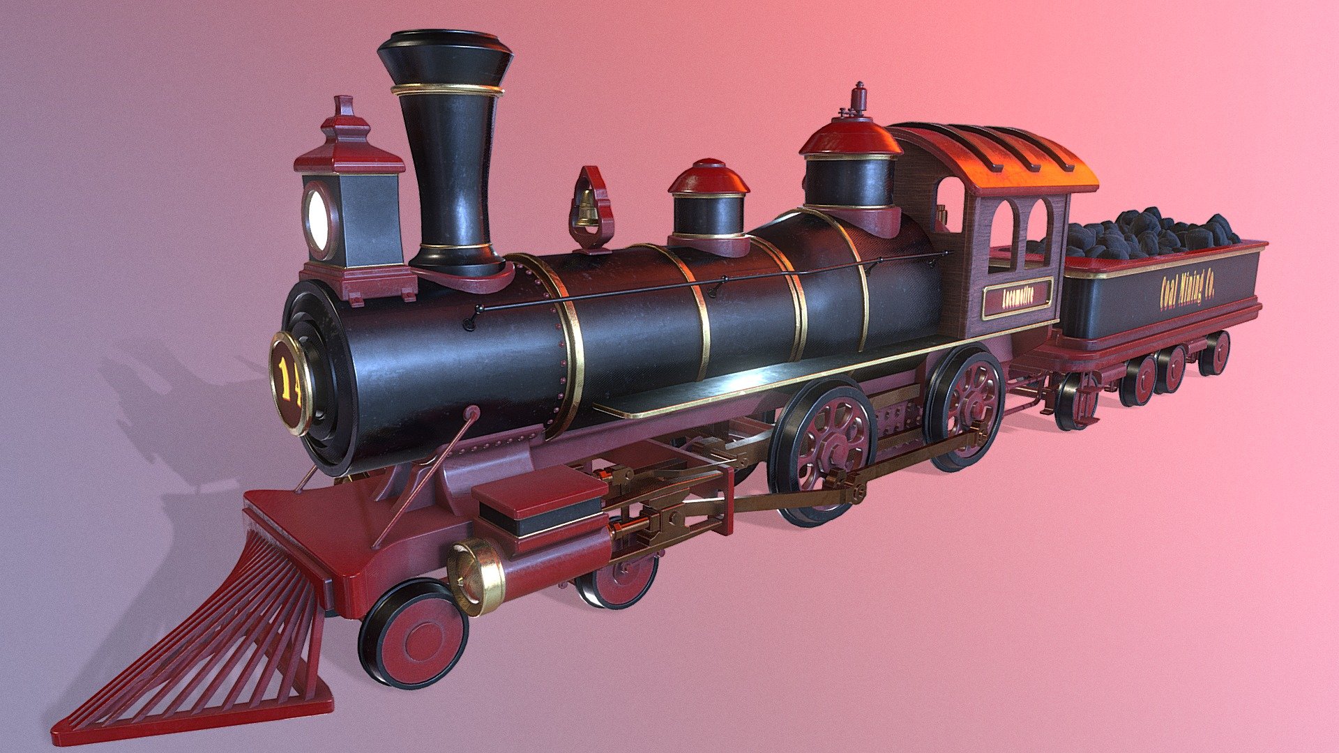 Steam Locomotive 3d model