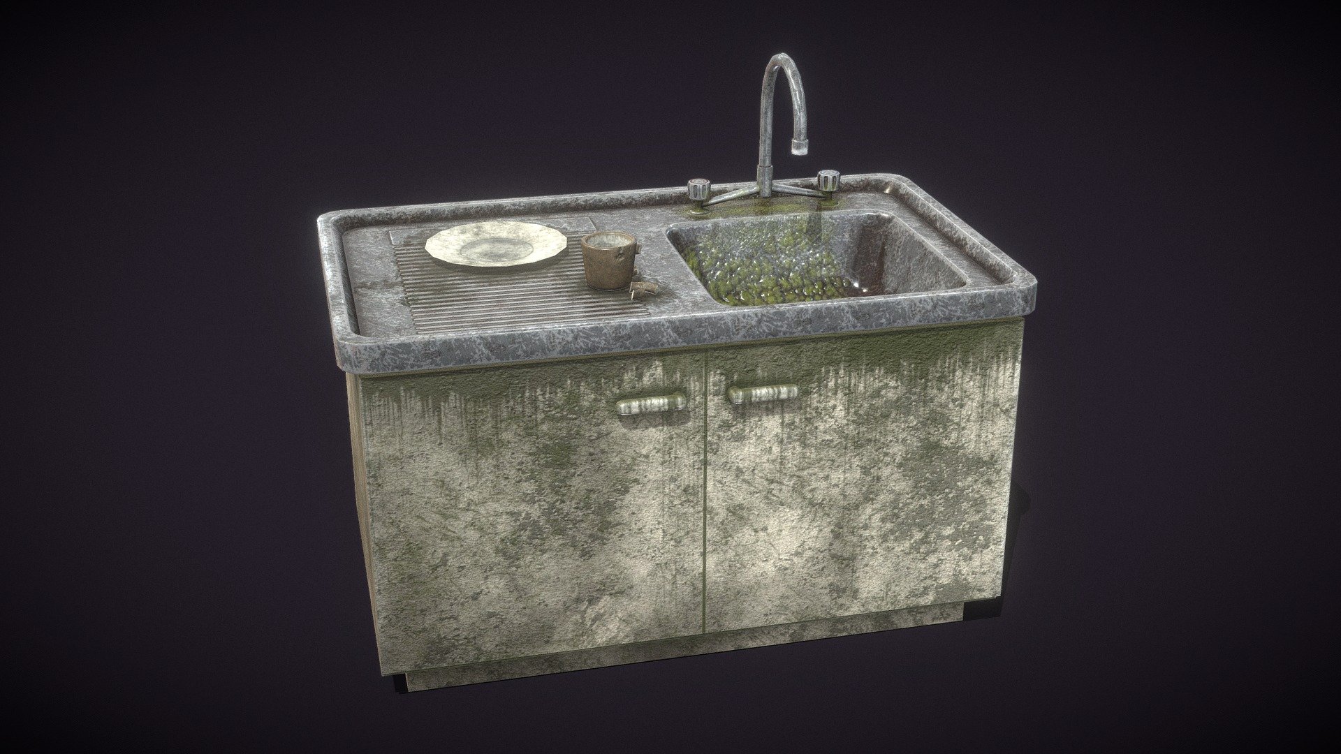 Dirty Kitchen Sink 3d model