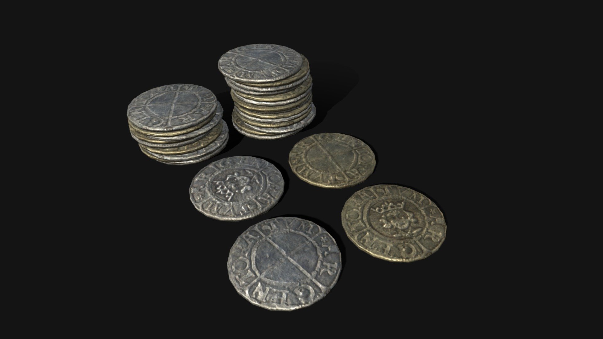 Medieval Coins 3d model