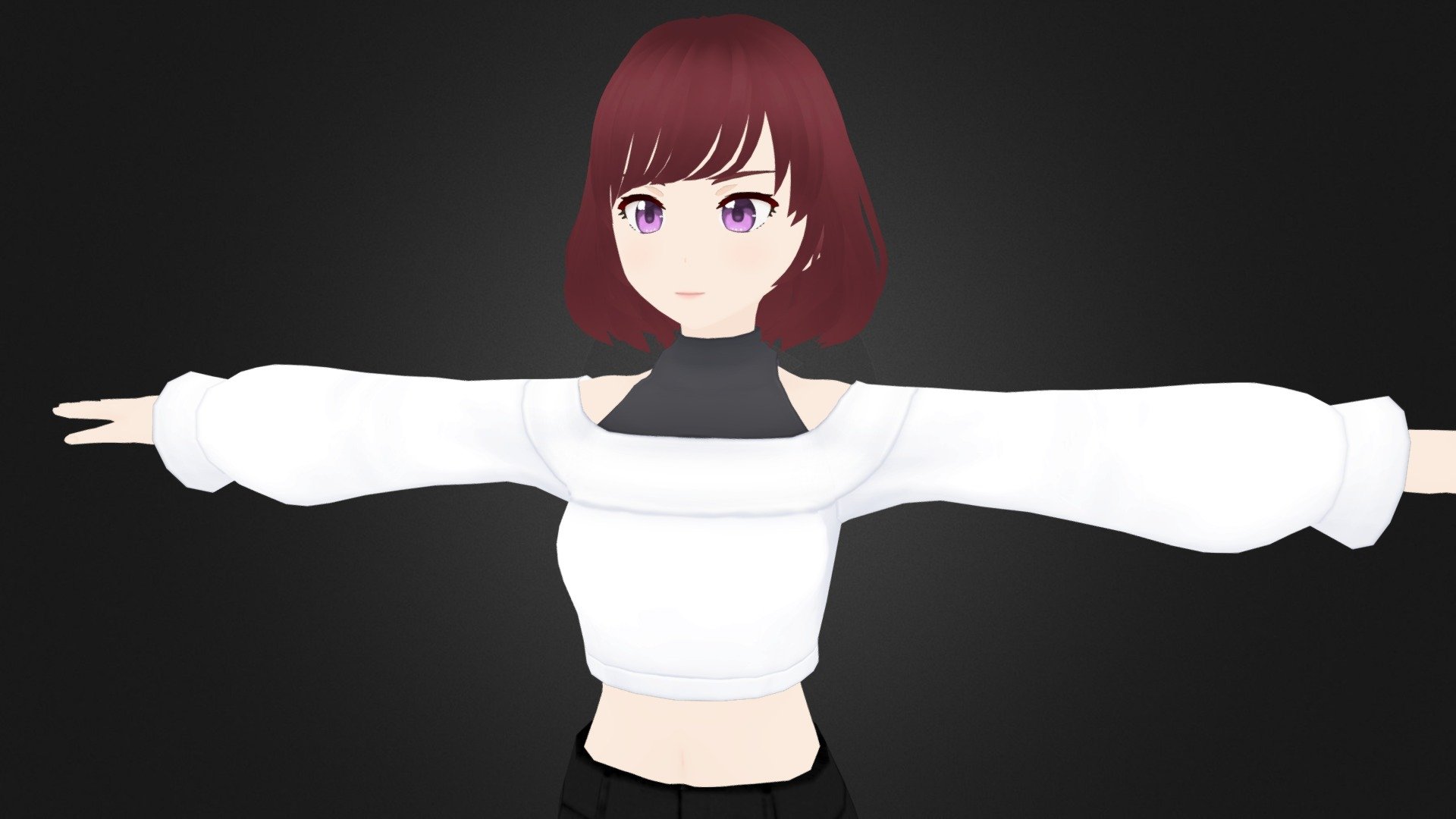 3D Anime Character girl for Blender 21 3d model