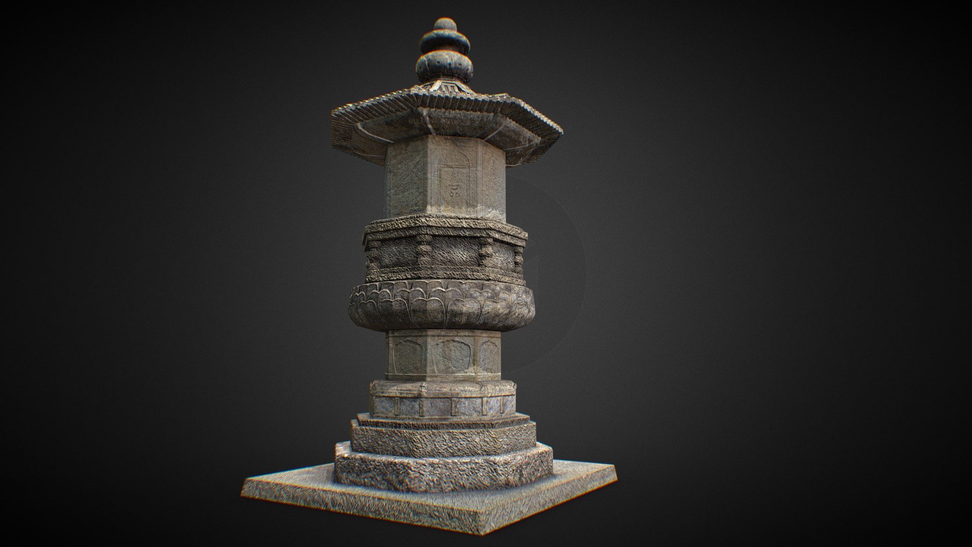 Korea treasure_보물038_남원 실상사 증각대사탑 3d model