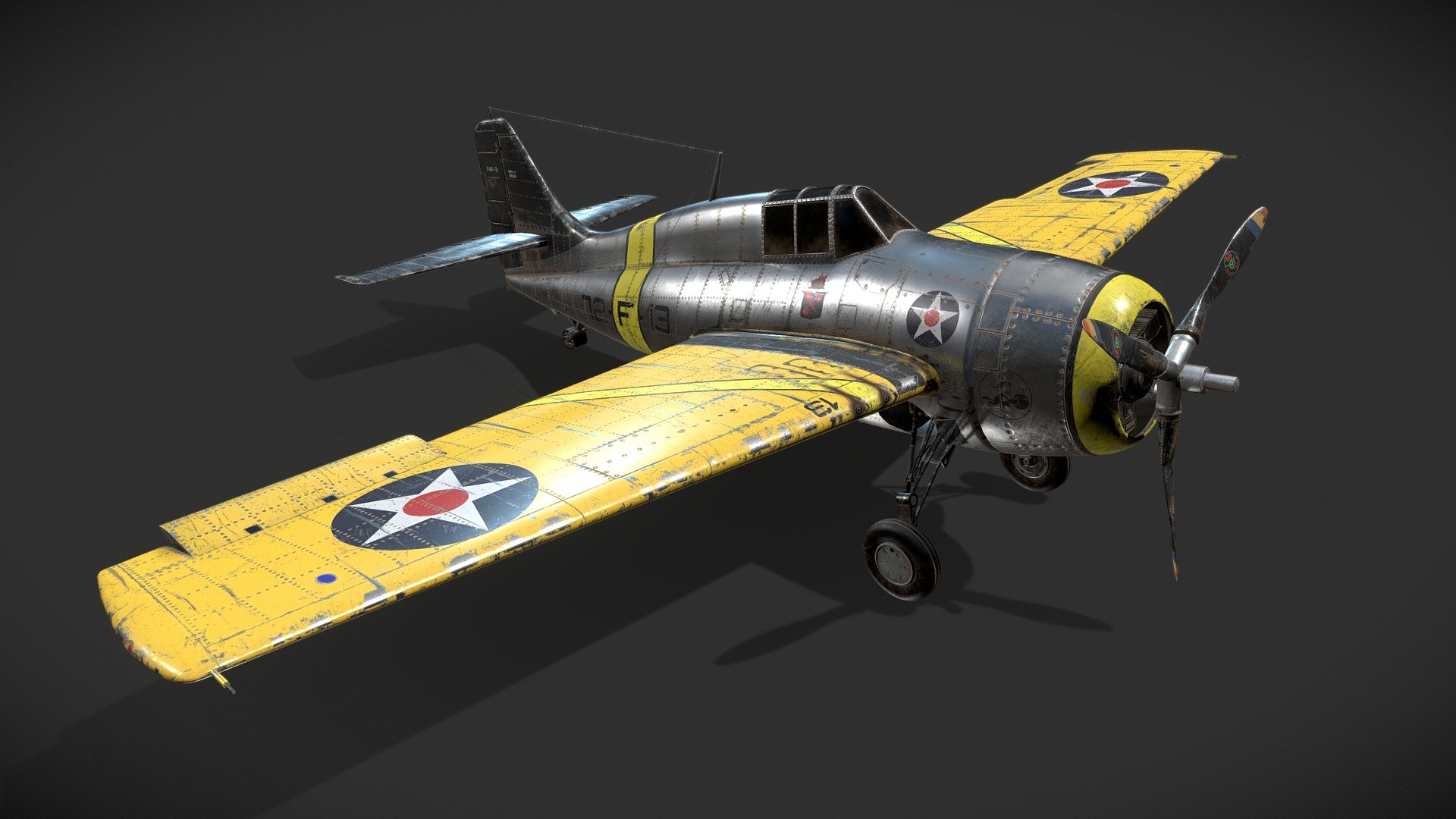 Grumman F4F-3 Wildcat  (In House Project) 3d model