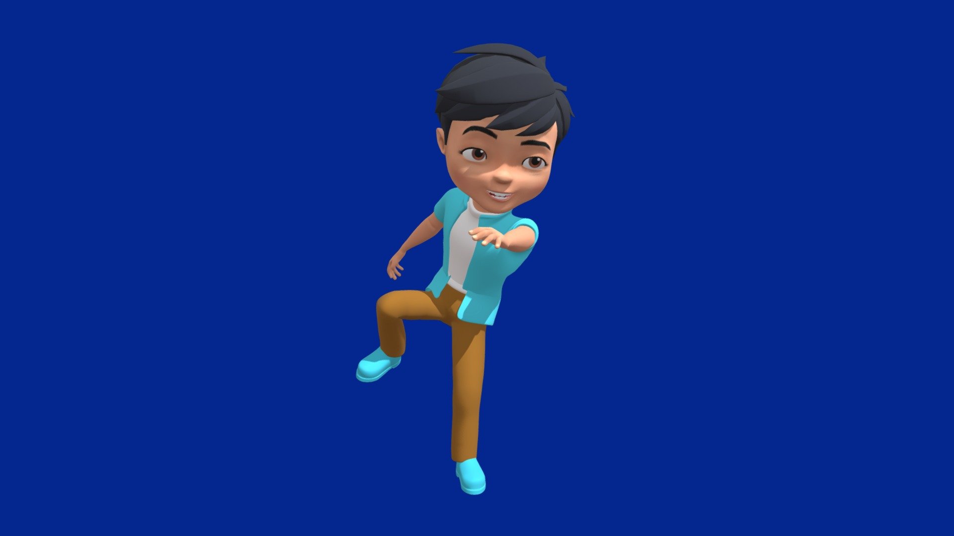 Animated Cartoon Kid 3d model