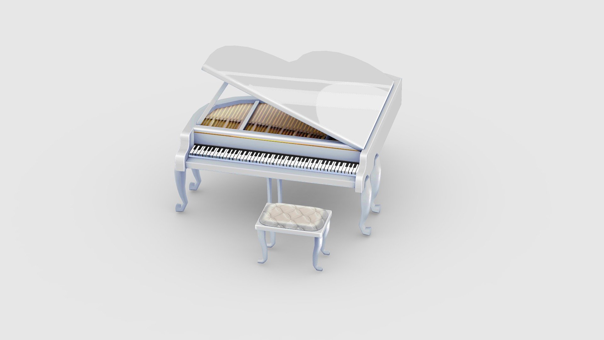 Cartoon piano 3d model