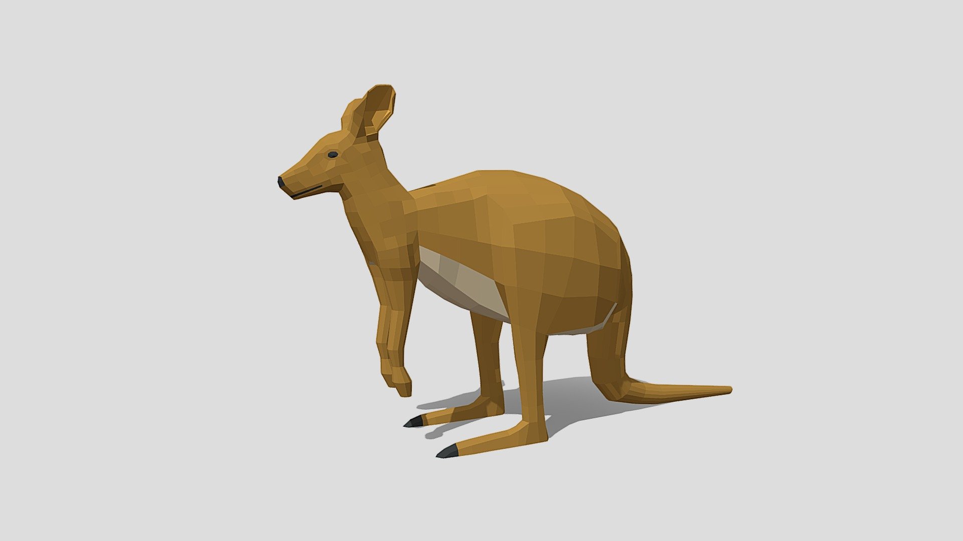 Low Poly Cartoon Kangaroo 3d model