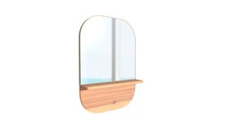 Meridian Shelf Mirror Gold & Brown