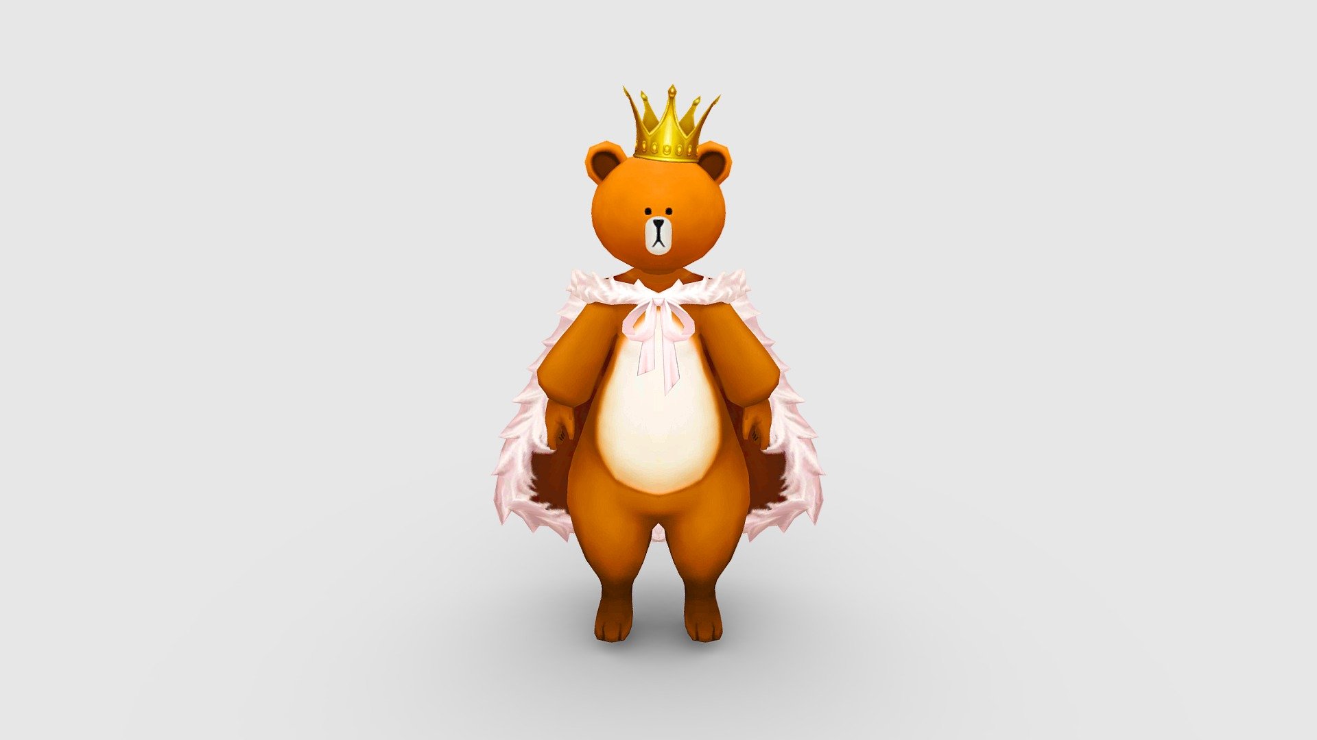 Cartoon Bear King costume 3d model