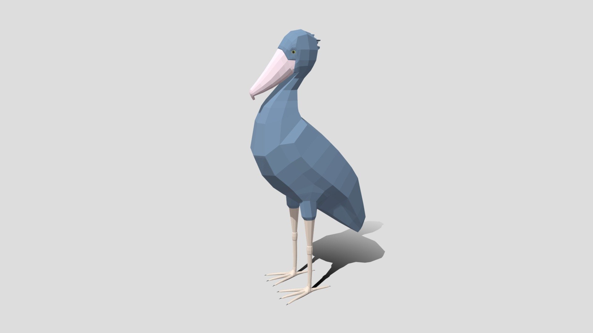 Low Poly Cartoon Shoebill Stork 3d model