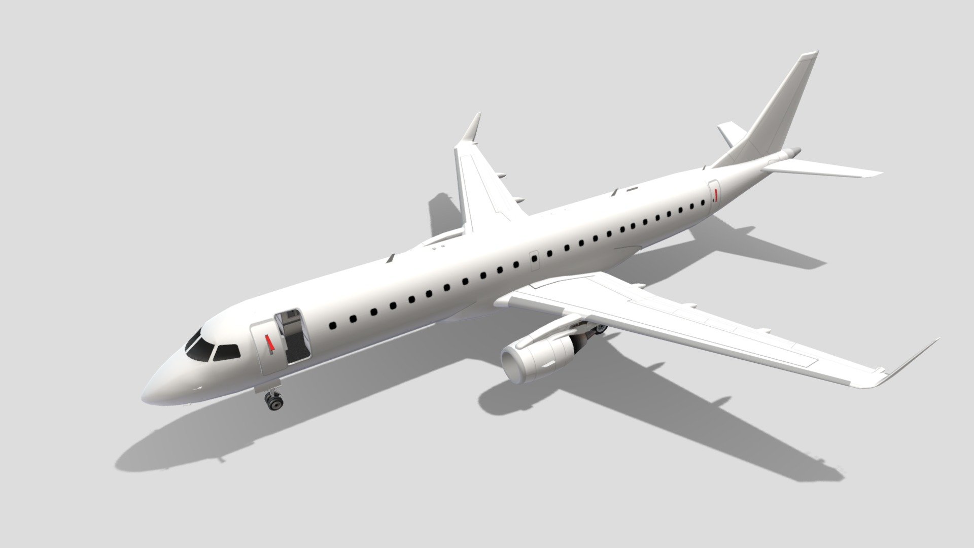 Embraer ERJ E190 lowpoly static blank 3d model