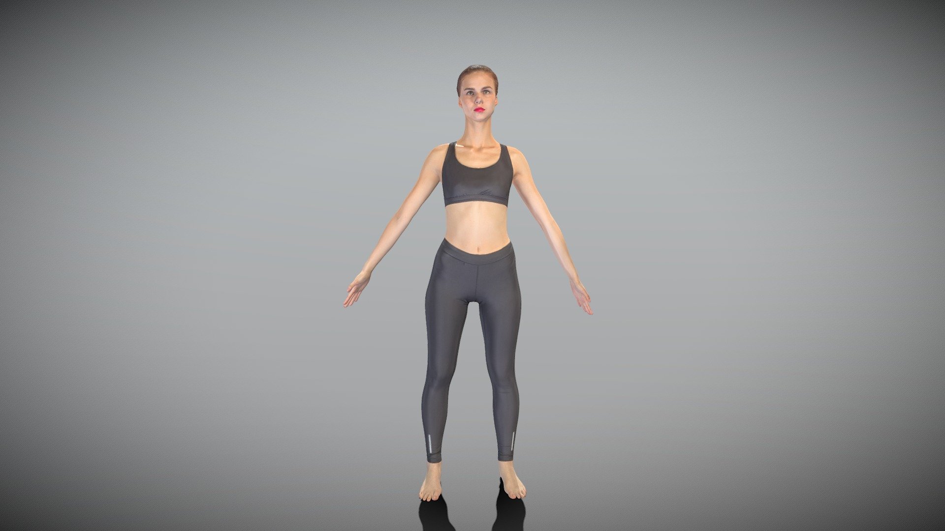 Beautiful sporty woman ready for animation 450 3d model