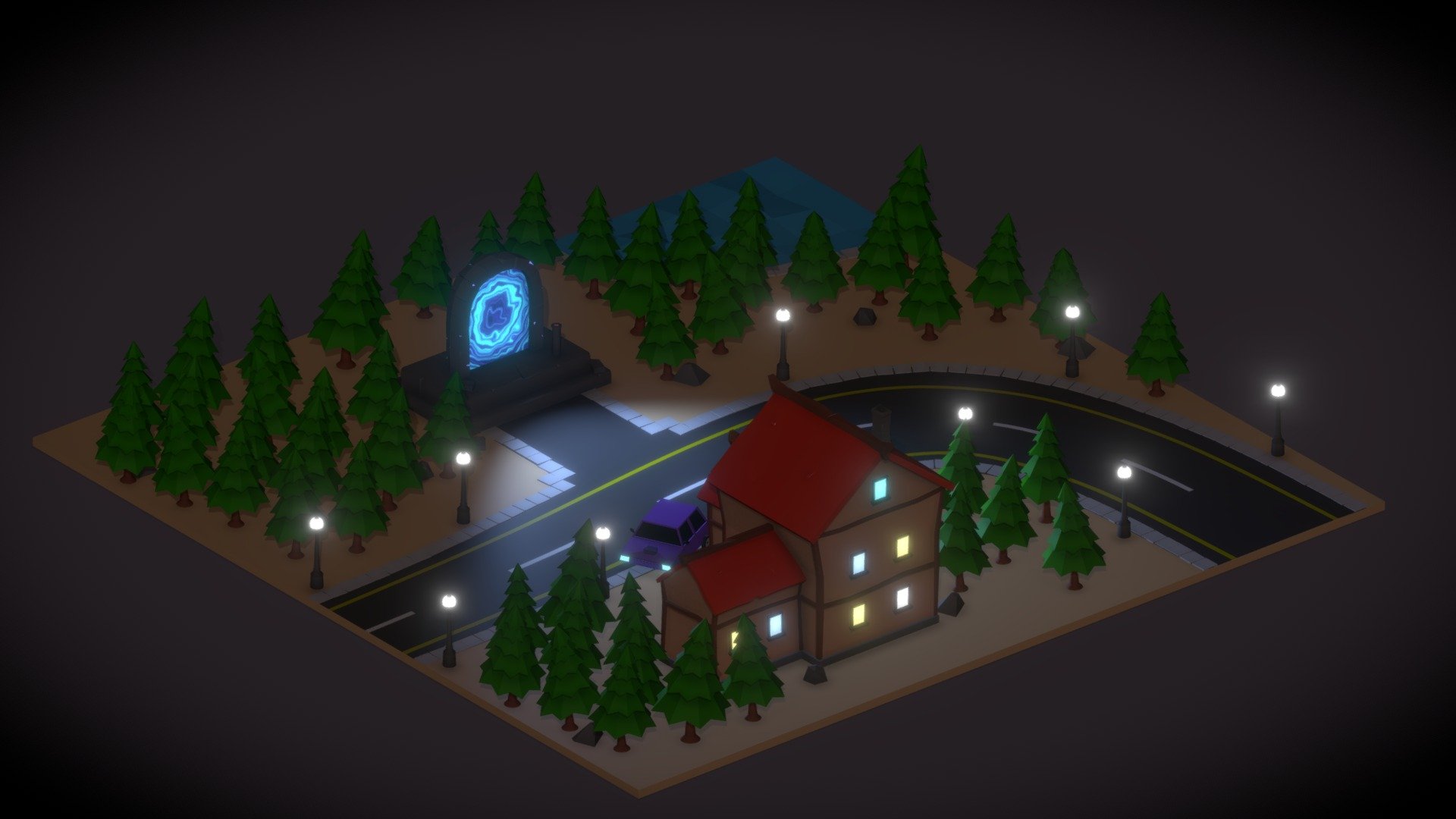 Quick Portal way to fantasy world 3d model