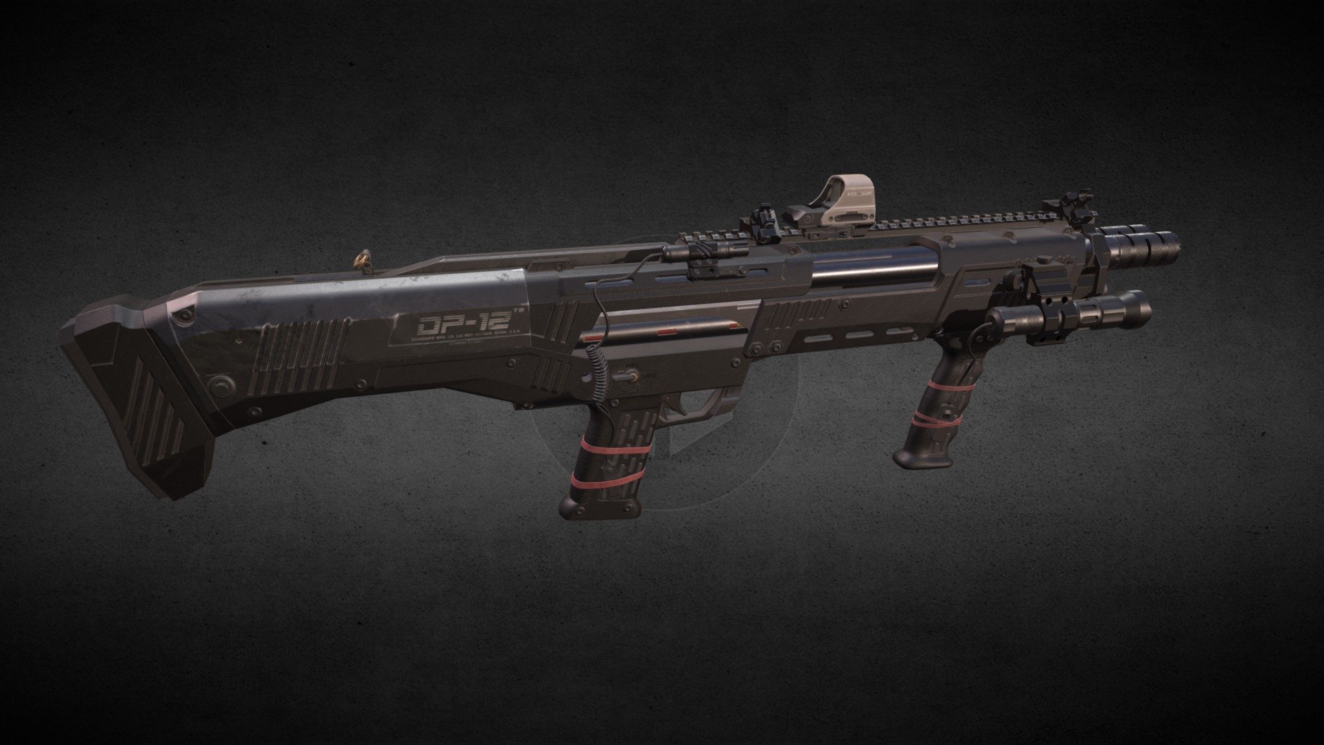 The shotgun DP-12 3d model