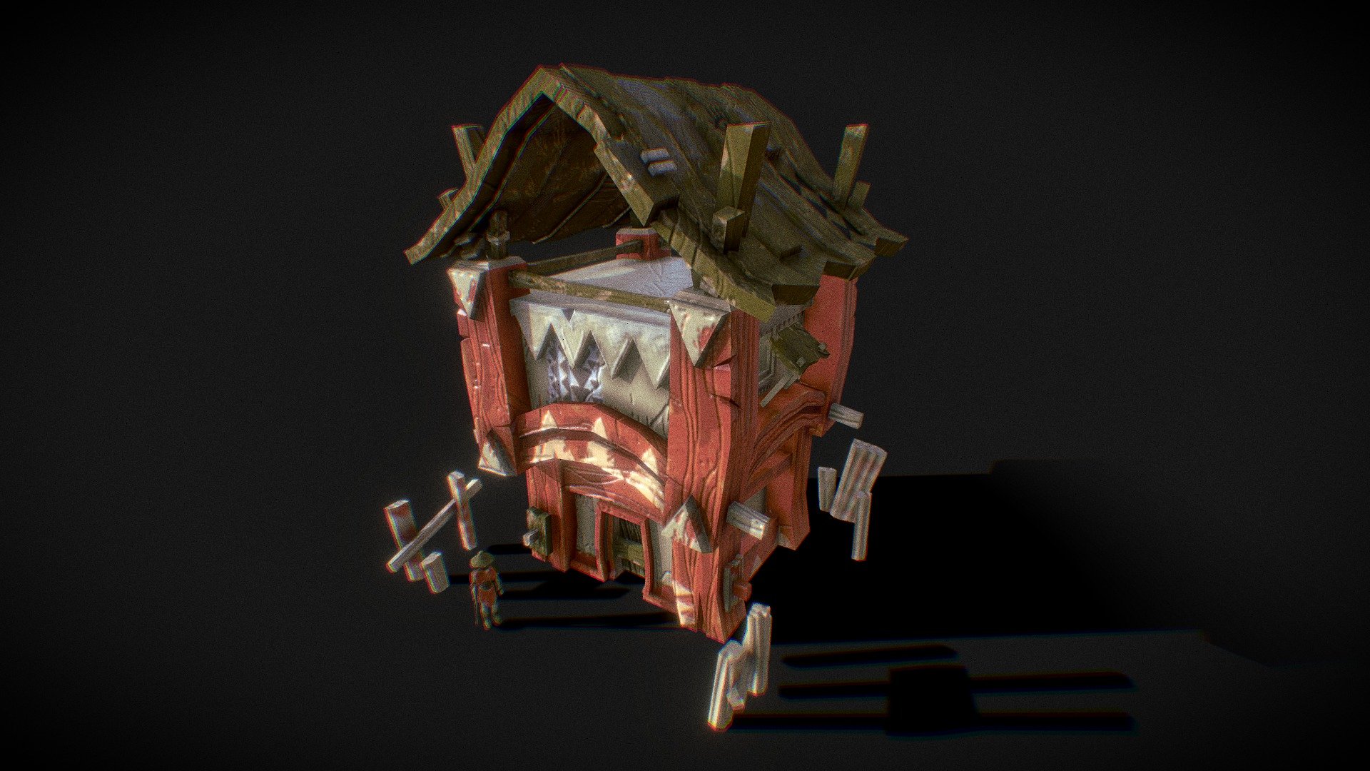 Tribal Stylized house 3d model