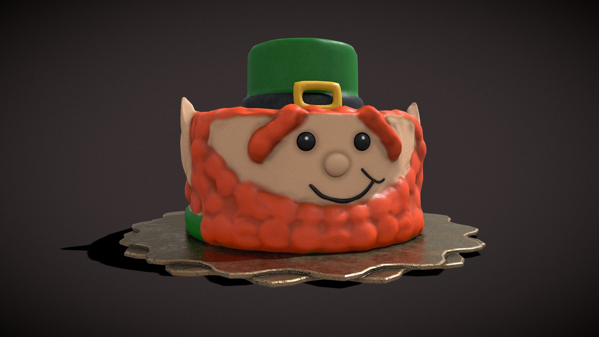 Leprechaun_Head_Cake 3d model