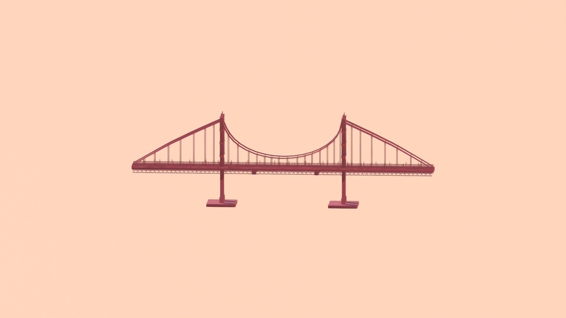 Golden Gate Bridge Textured 3d model