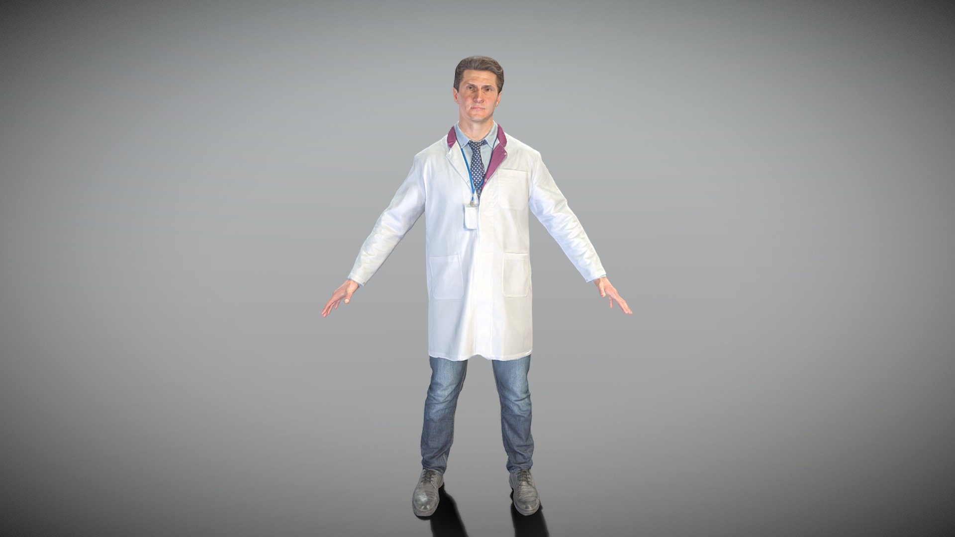 Medical doctor in A-pose 429 3d model