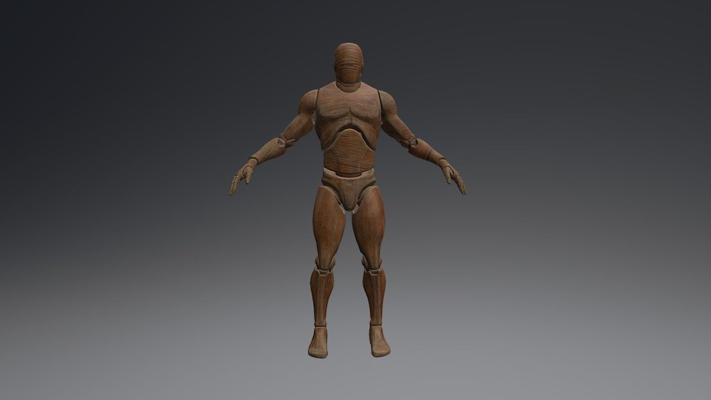 UE4 Mannequin Wooden 3d model