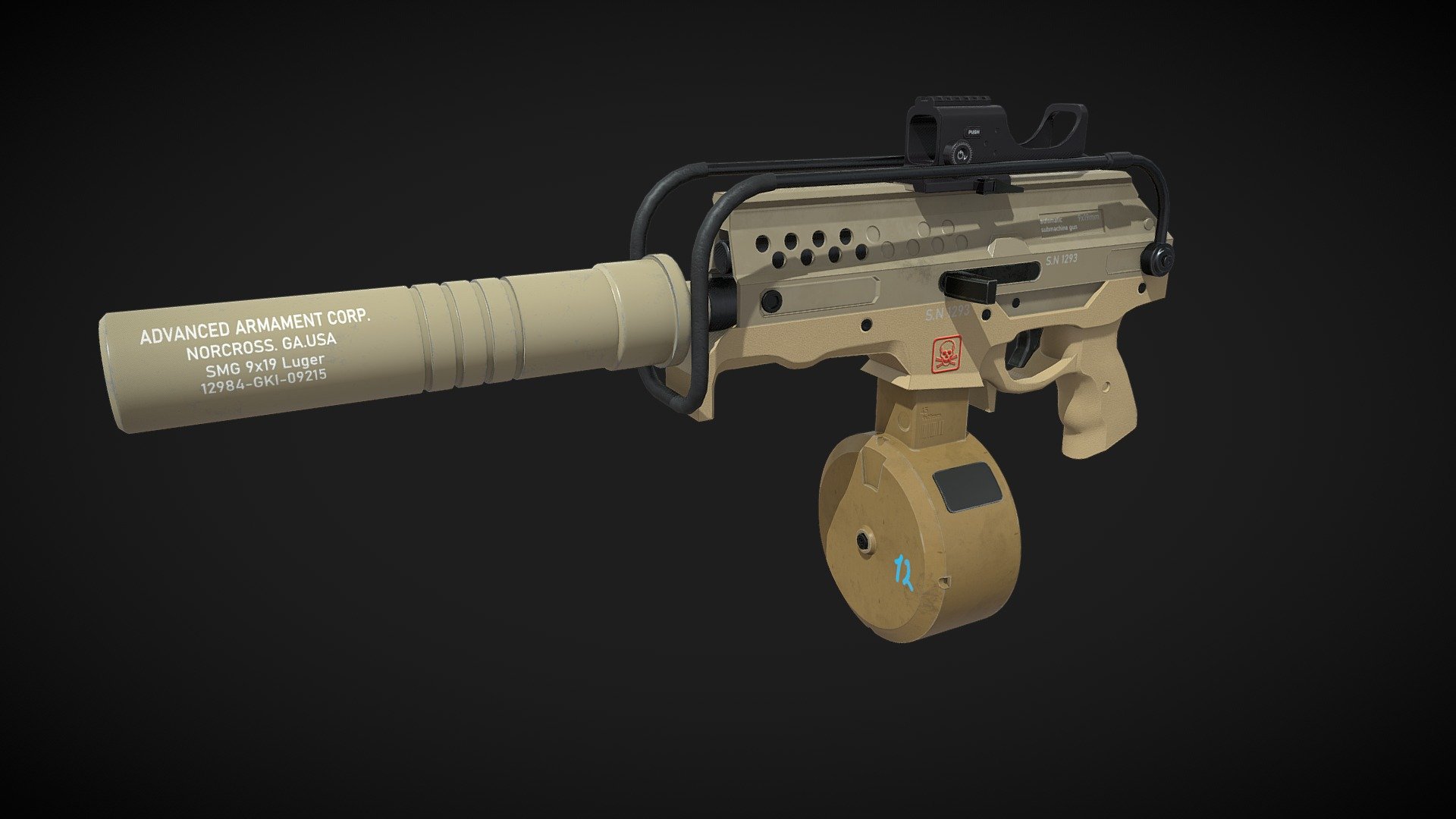 SMG Gun 3d model