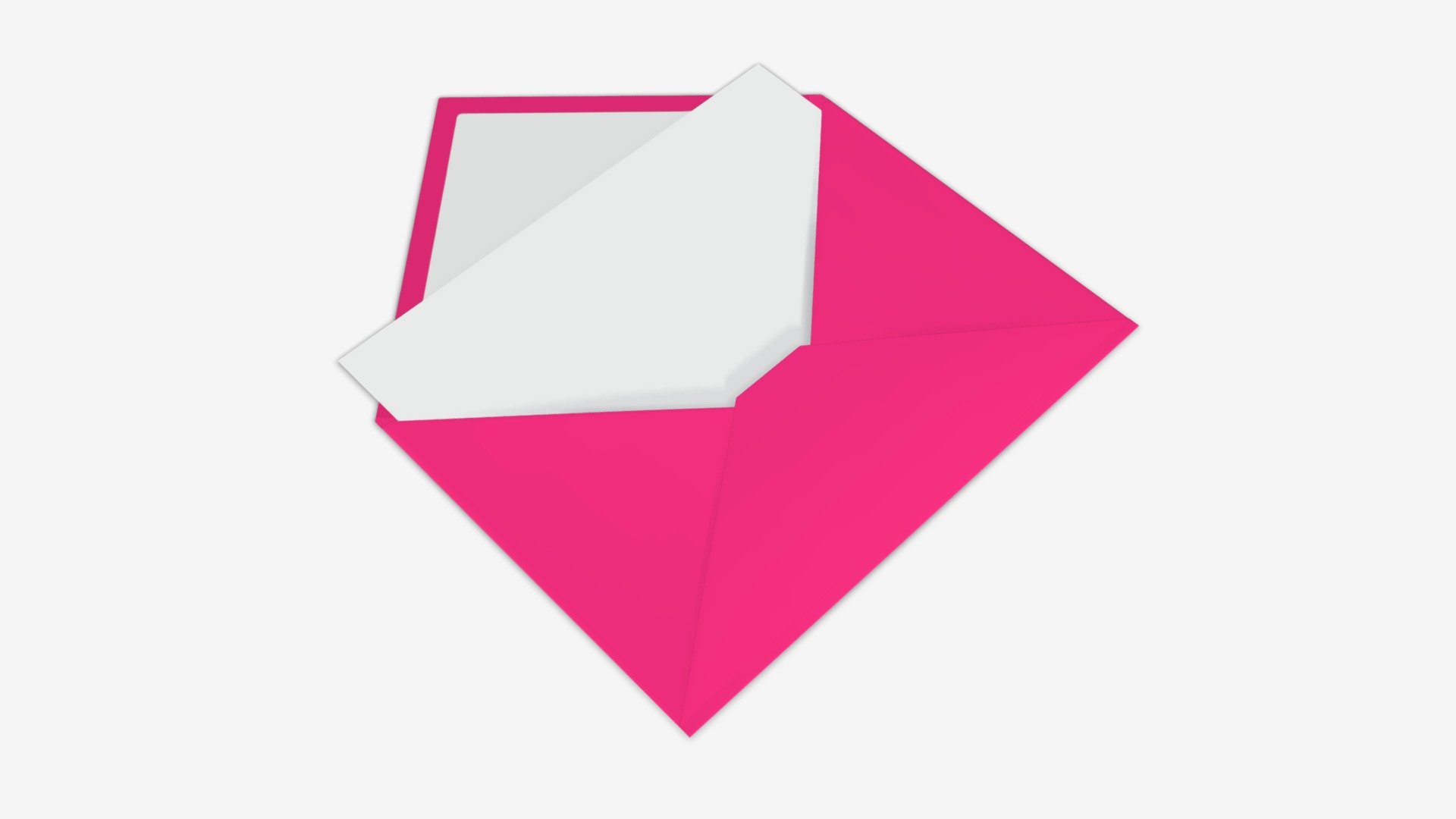 Envelope mockup 05 open pink white 3d model