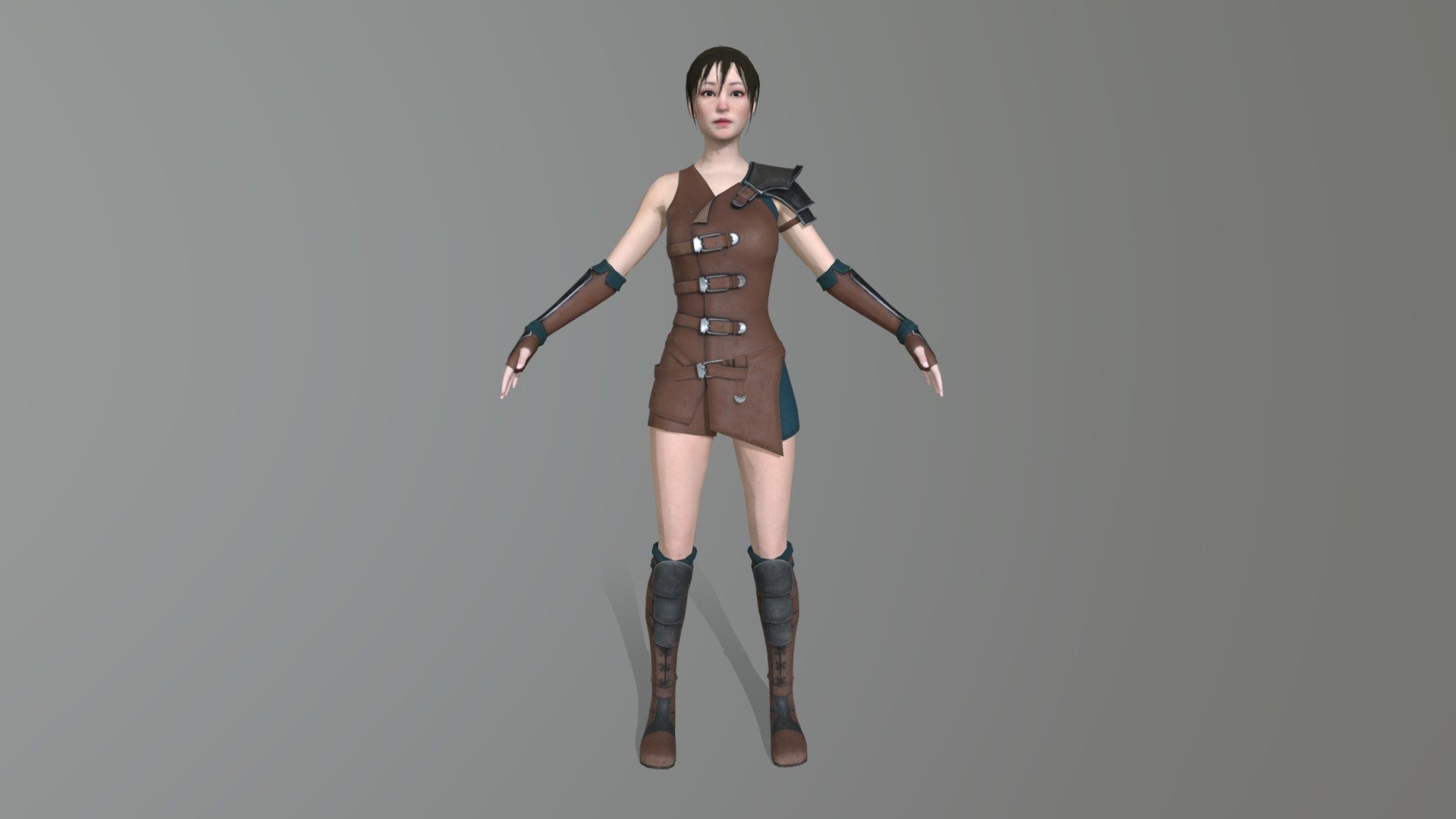 Female Armor Leather Complete 3d model