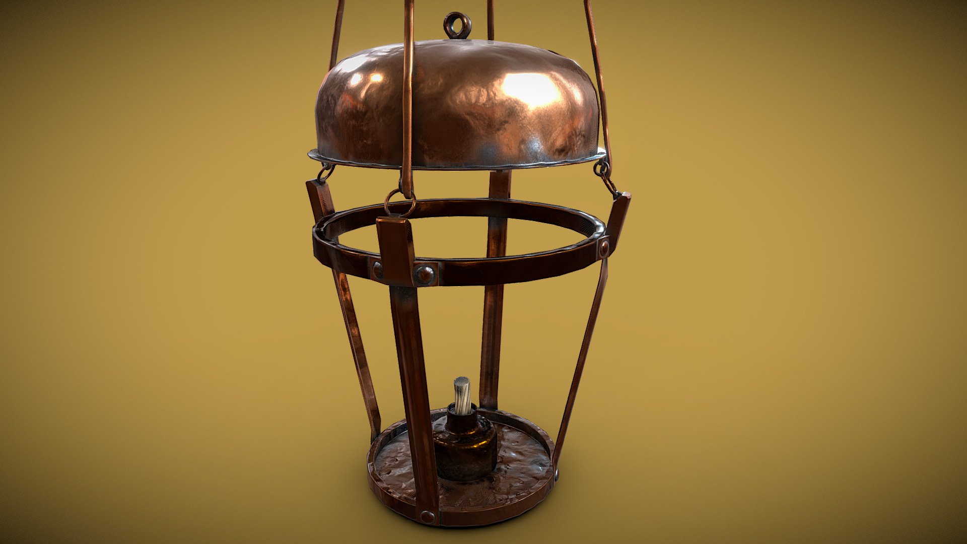 Early Bronze Roman Oil Lamp 3d model