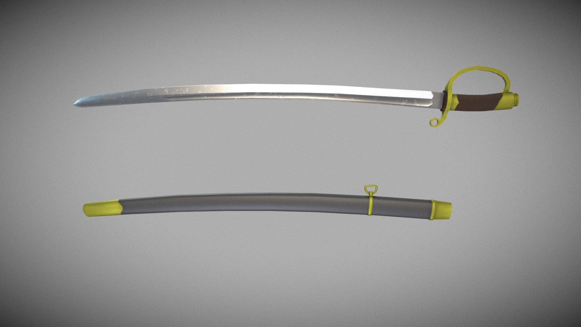 Russian soldier Shashka saber sample 1881 3d model