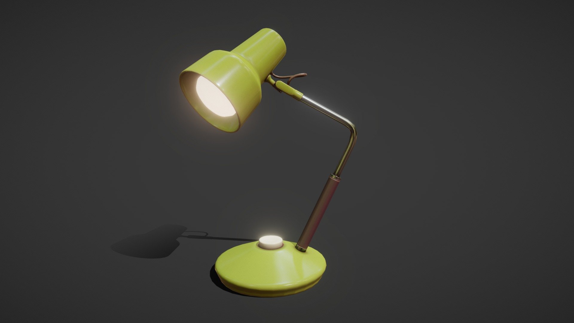 60s Stylized Desk Lamp 3d model