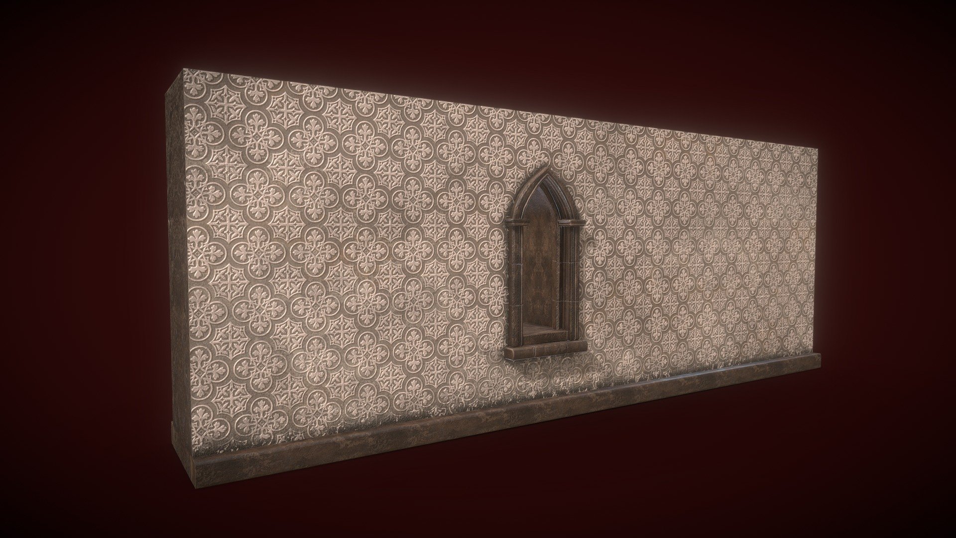 Modular Medieval style wall 3d model