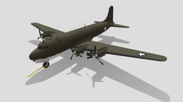 Douglas DC-4 Static Low Poly