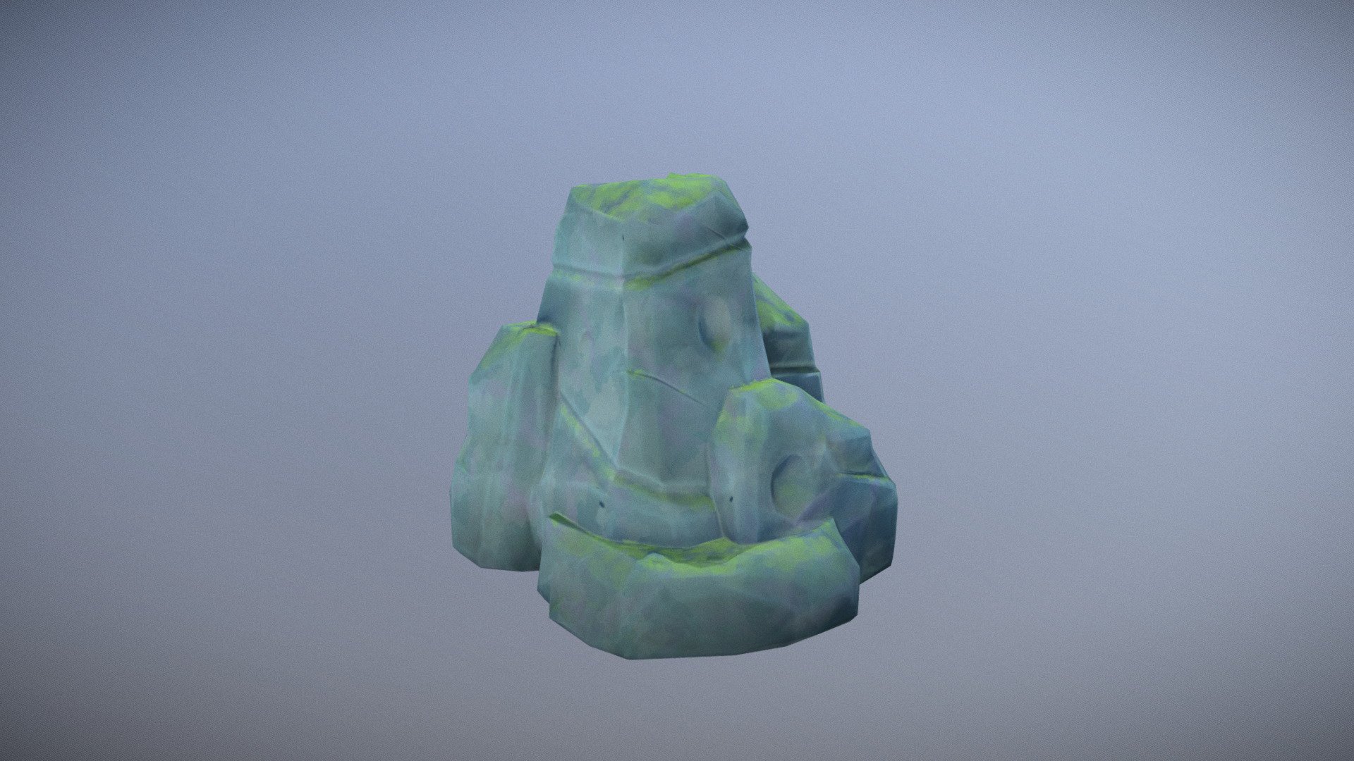 Stylized Mossy Rock 3d model