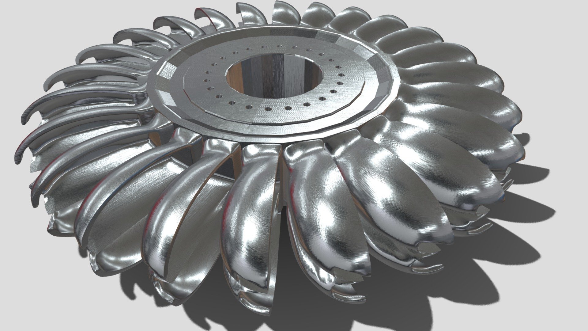 Water Turbine Wheel 3d model