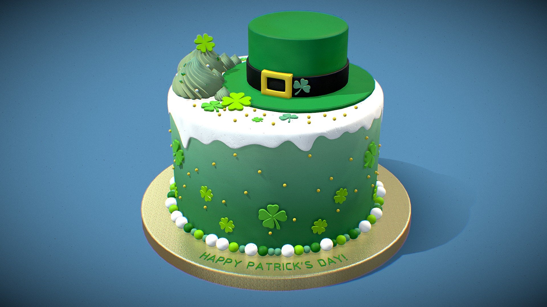 St. Patricks Day Cake 3d model