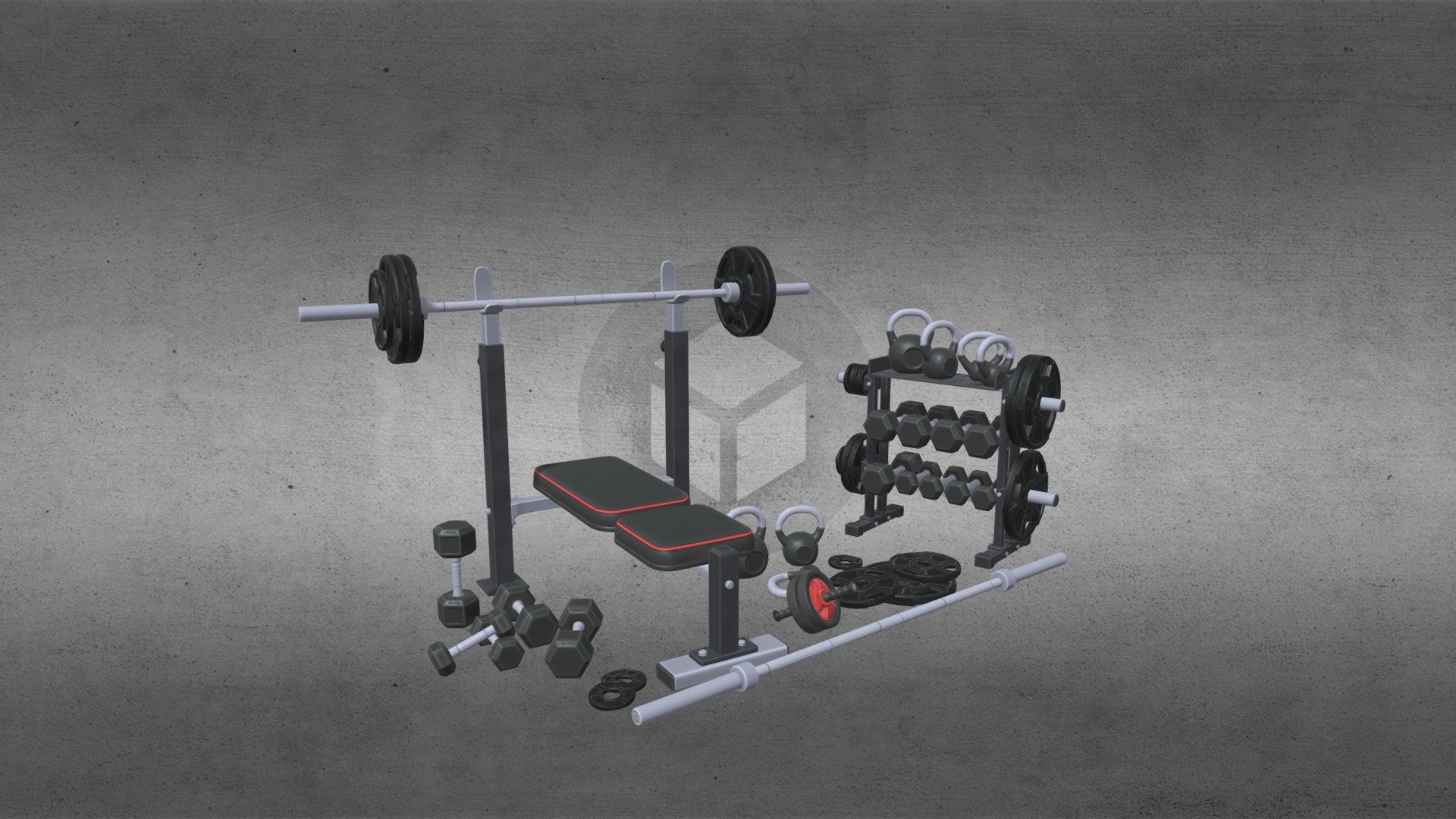 Fitness Equipment 3d model