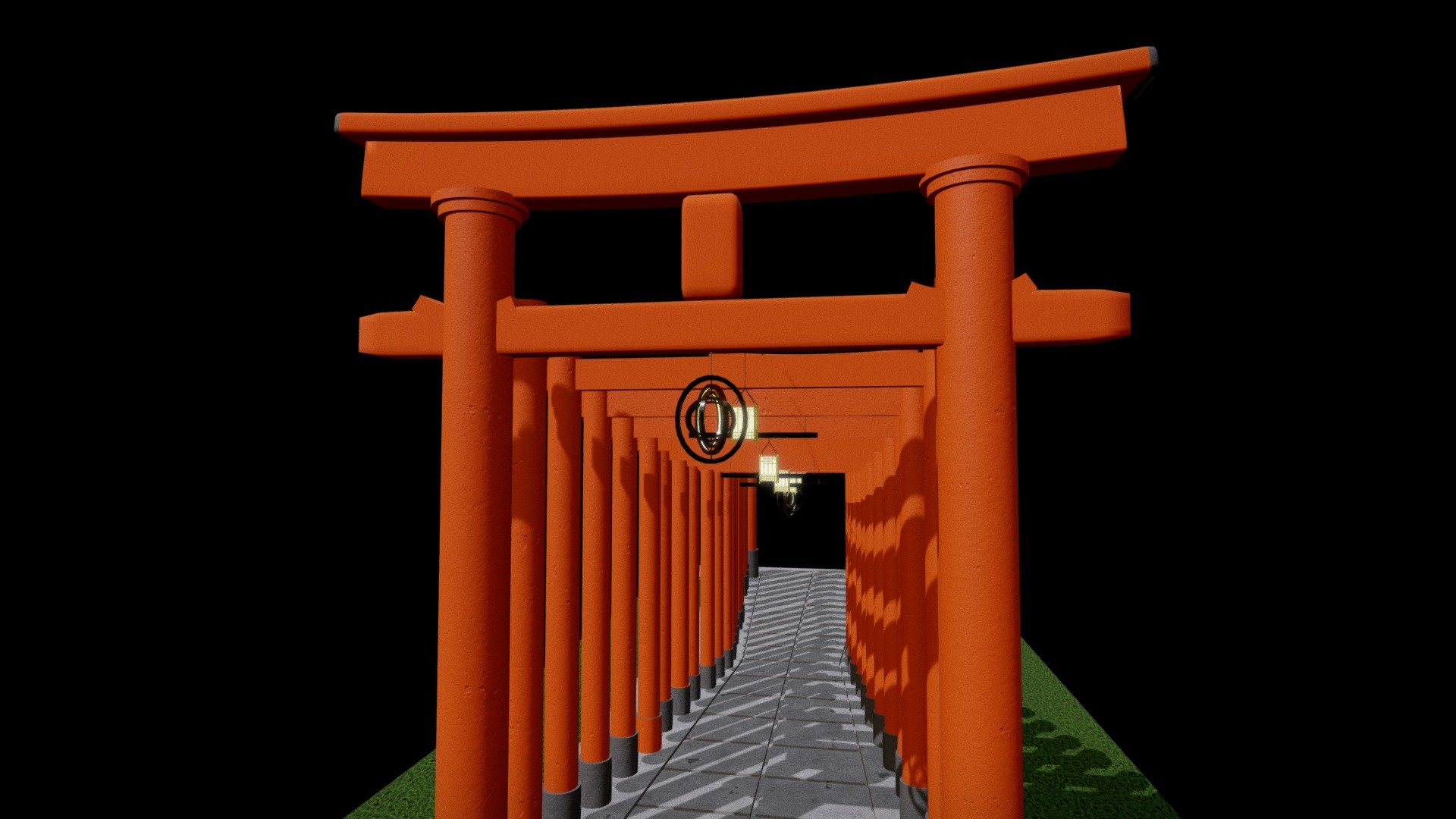 Japanese Traditional Torii Gates 3d model