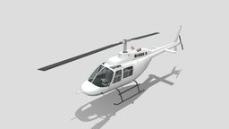 Bell B206JR Jet Ranger Static helicopter Lowpoly