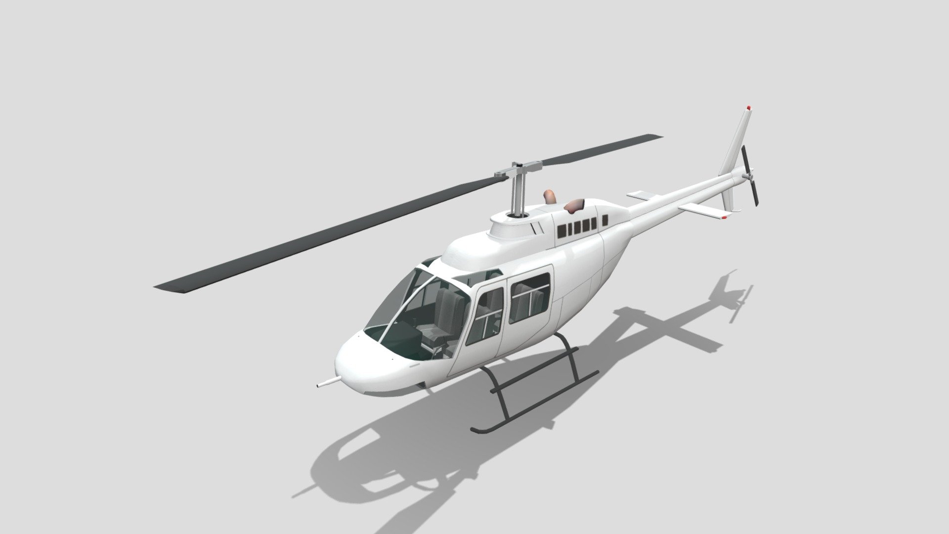 Bell B206JR Jet Ranger Static helicopter Lowpoly 3d model