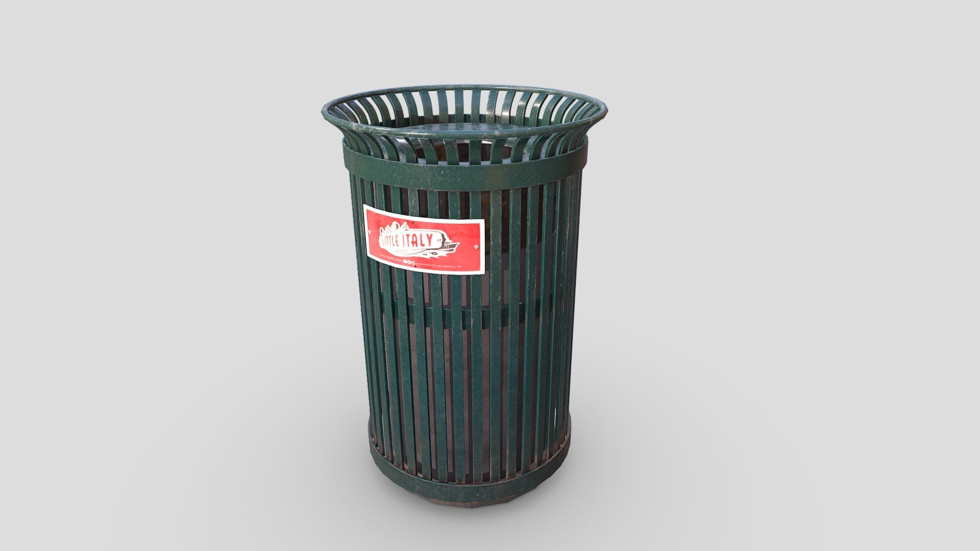 Green City Trash Can 3d model