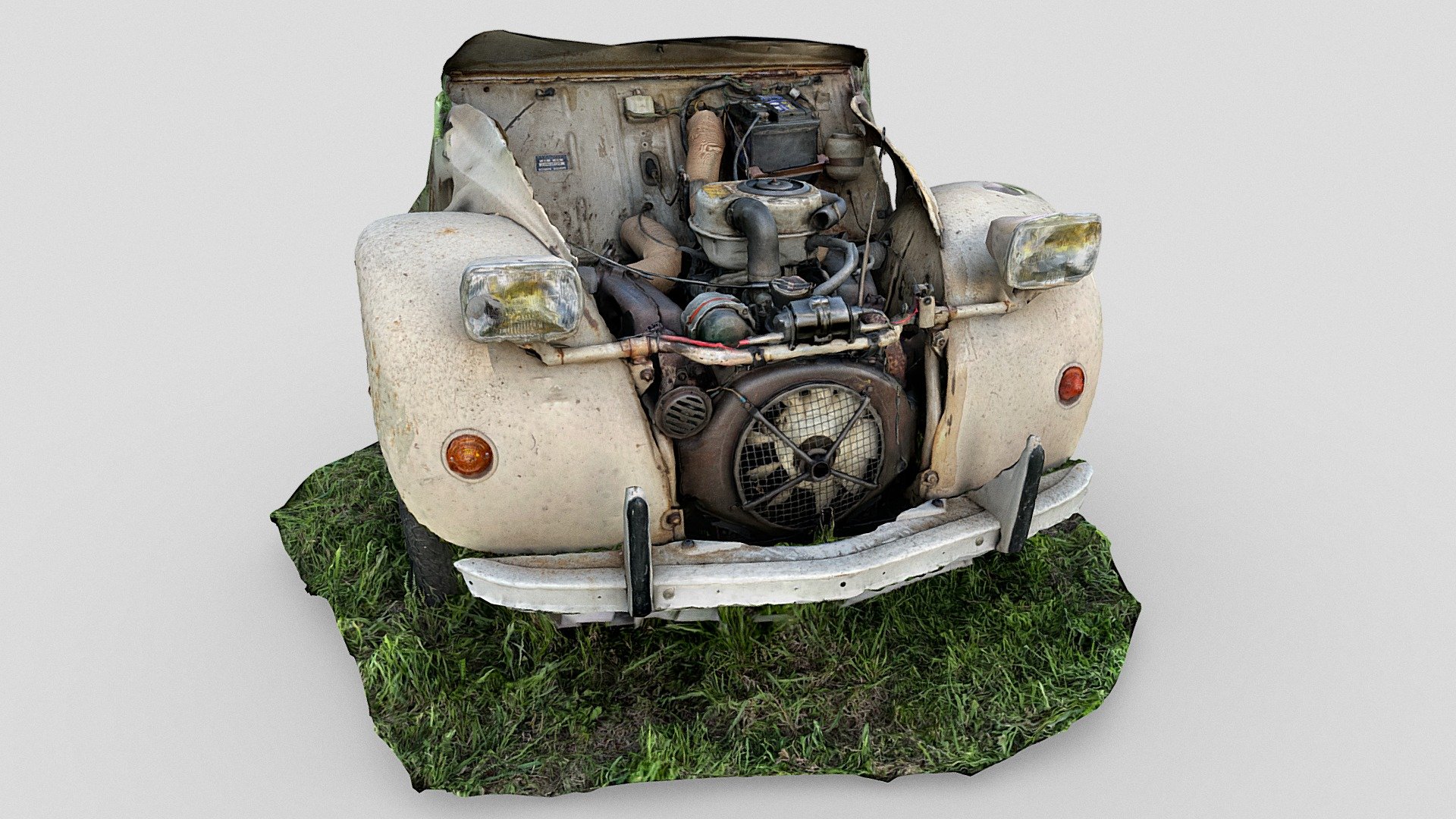 Citroen 2CV engine 3d model