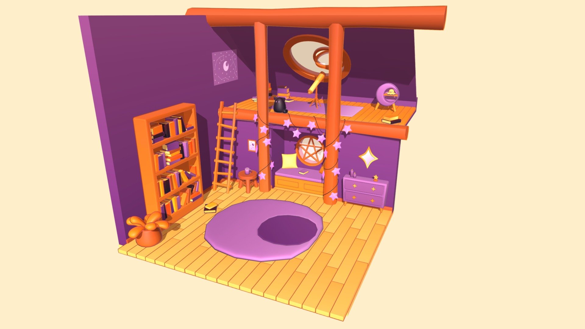 Reading Corner Diorama 3d model