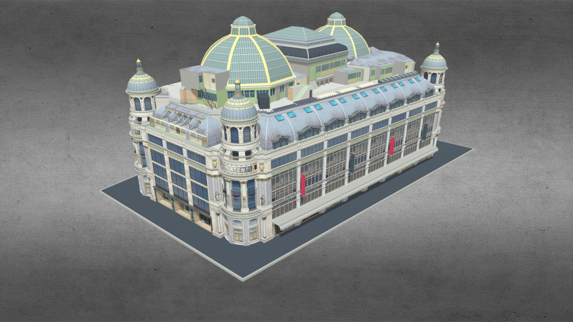 Grands Magasins Printemps Boulevard Haussmann 02 3d model