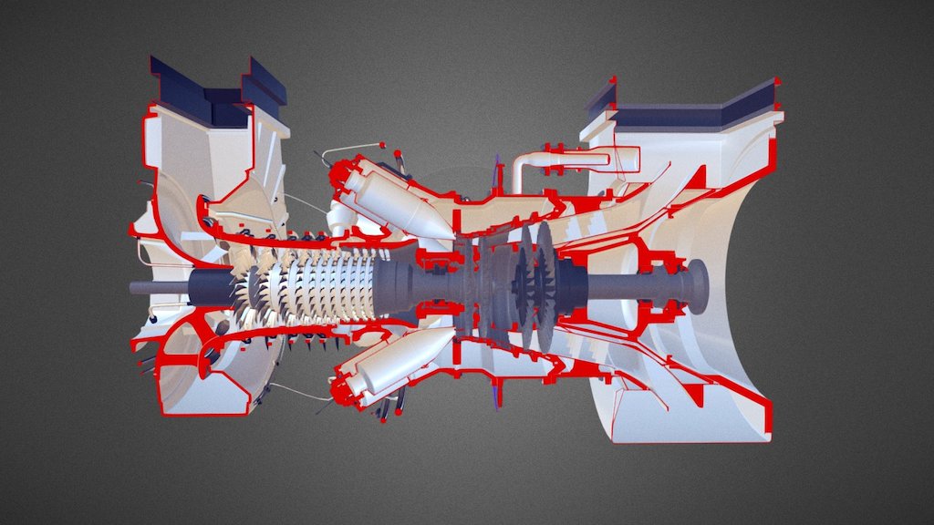 Gas turbine 3d model