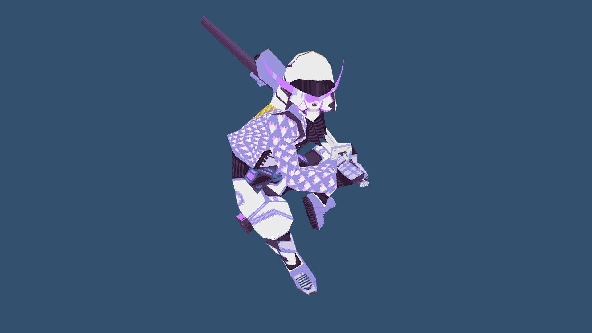 Retro samurai 3d model