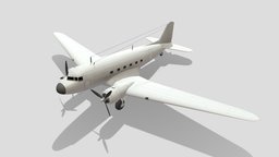 Douglas DC-3 Static Low Poly