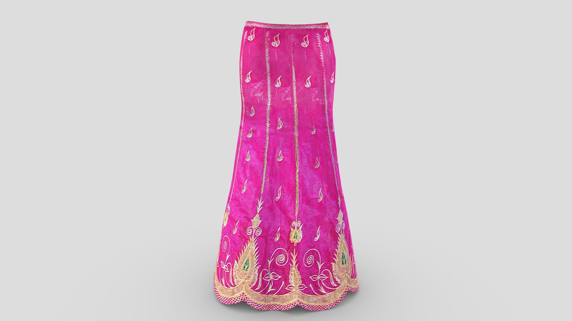 Traditional Indian Motifs Long Skirt 3d model